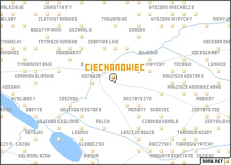 map of Ciechanowiec