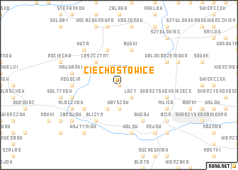 map of Ciechostowice