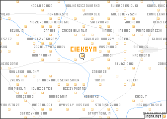 map of Cieksyn