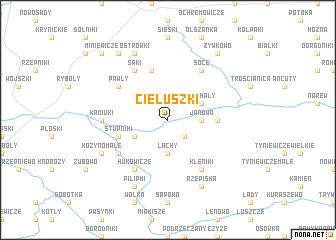 map of Ciełuszki