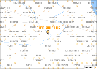 map of Cienia Wielka