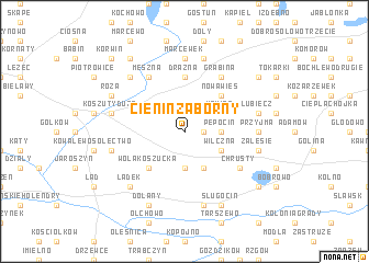 map of Cienin Zaborny