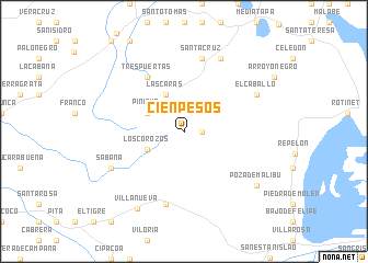 map of Cien Pesos