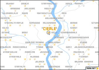 map of Ciepłe