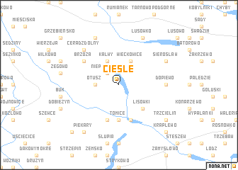 map of Cieśle