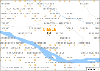 map of Cieśle