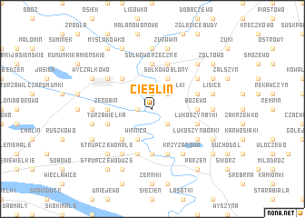 map of Cieślin