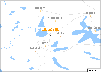 map of Cieszyno