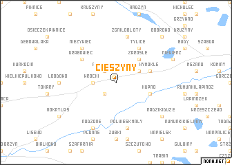 map of Cieszyny