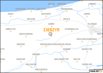 map of Cieszyn