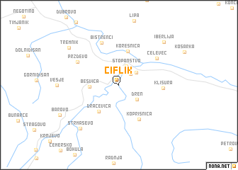 map of Čiflik