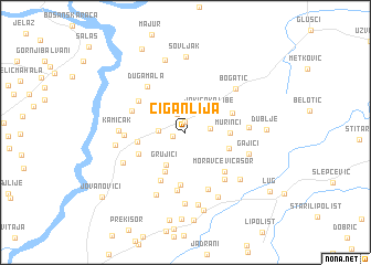 map of Ciganlija