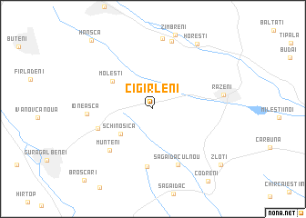 map of Cigîrleni