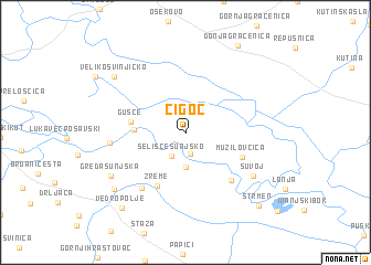 map of Čigoč