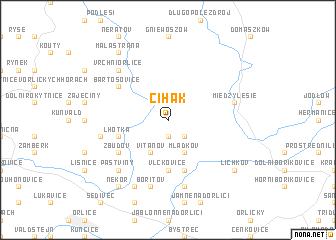 map of Čihák