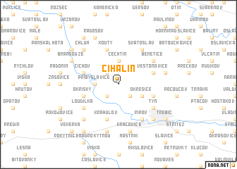 map of Číhalín