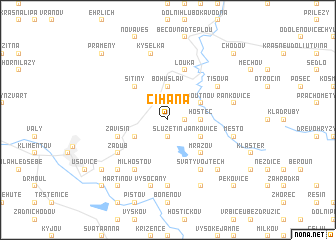 map of Číhaná
