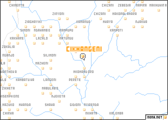 map of Cikhangeni