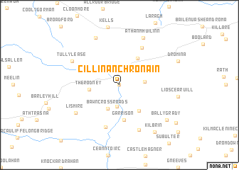 map of Cillín an Chrónáin