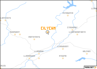 map of Cilycwm