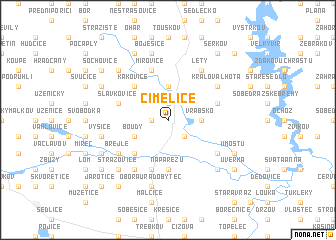 map of Čimelice