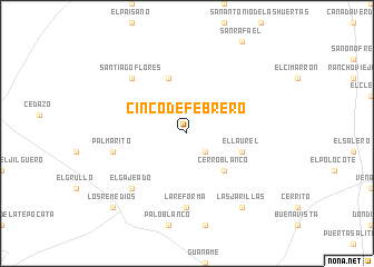 map of Cinco de Febrero