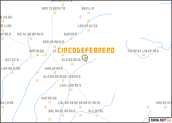 map of Cinco de Febrero