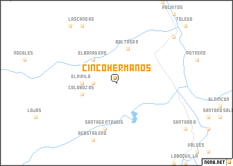 map of Cinco Hermanos