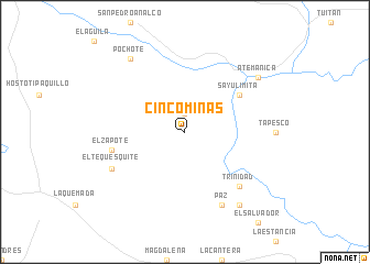 map of Cinco Minas