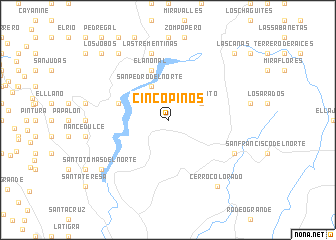 map of Cinco Pinos