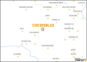 map of Cinco Robles