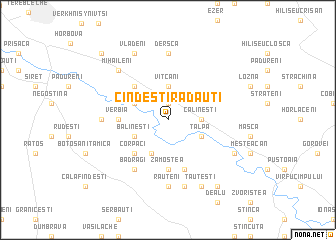 map of Cîndeşti-Rădăuţi