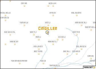 map of Çingiller