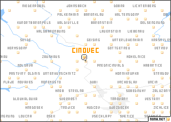 map of Cínovec