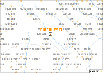 map of Cioculeşti