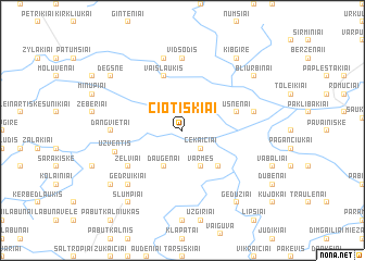 map of Čiotiškiai