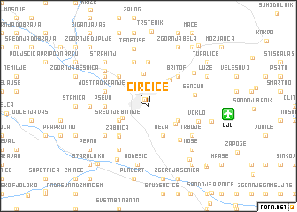 map of Čirčiče