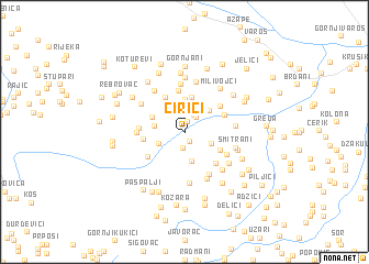 map of Čirići