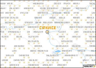 map of Církvice