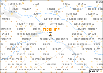 map of Církvice