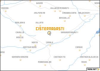 map of Cisterna dʼAsti