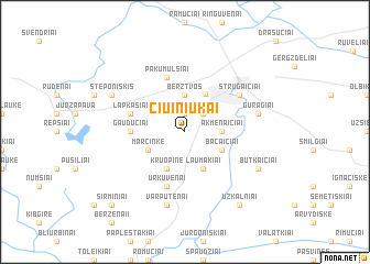 map of Čiuiniukai