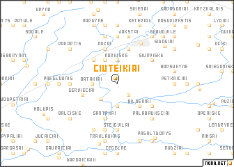 map of Čiuteikiai