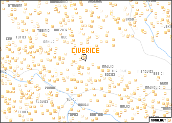 map of Čiverice