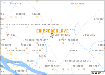 map of Civrac-de-Blaye