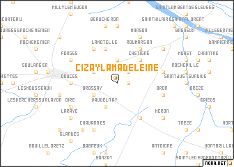 map of Cizay-la-Madeleine