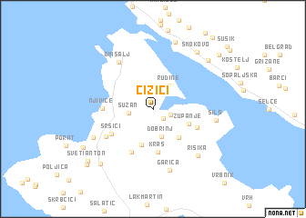 map of Čižići