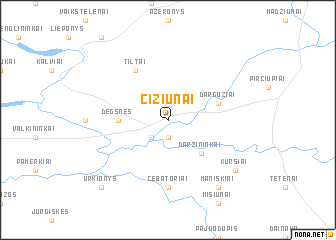 map of Čižiūnai