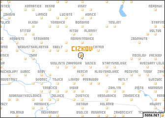 map of Čížkov