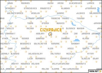 map of Čížkrajice